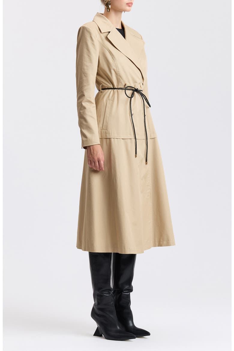 Hourglass Maxi Trench Coat, Alternate, color, BIRCH