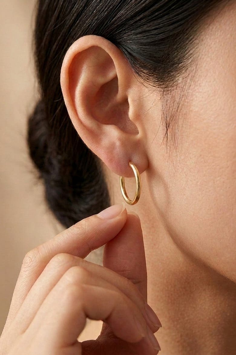 14K Gold Hoop Single Earring, Alternate, color, 14 K Yellow Gold