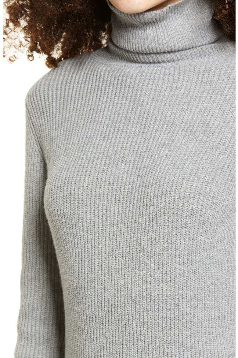 Sheerah Turtleneck Midi Sweater Dress, Alternate, color, H GREY