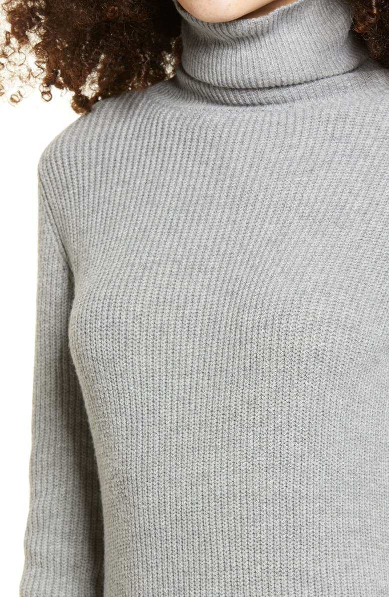 Lulus Sheerah Turtleneck Midi Sweater Dress, Alternate, color, 