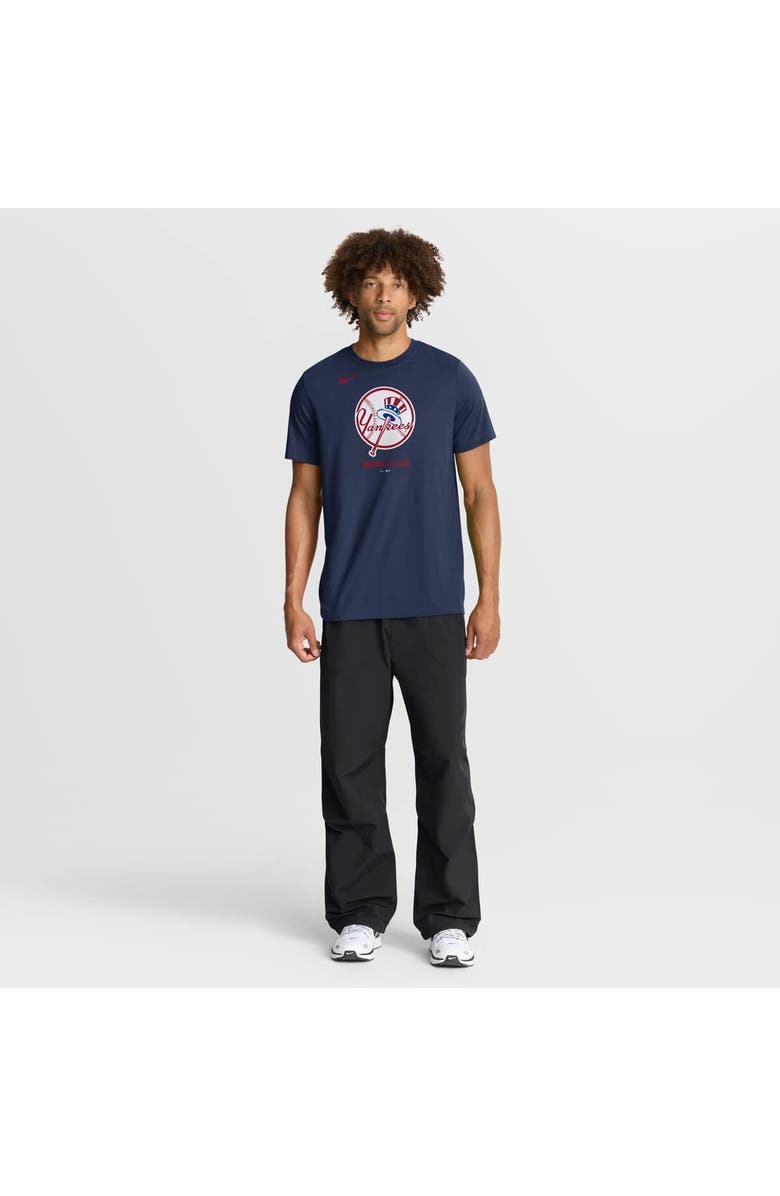 Nike Men's Nike  Navy New York Yankees Tri-Blend Logo T-Shirt, Alternate, color, Navy