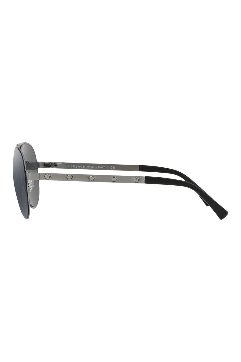 59mm Polarized Aviator Sunglasses, Alternate, color, BLACK GREY MIRROR/ SILVER