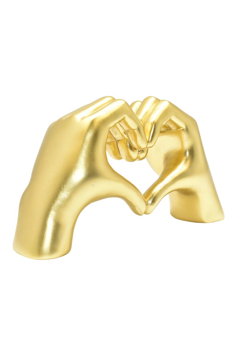 Heart Sign Hands Sculpture, Alternate, color, GOLD