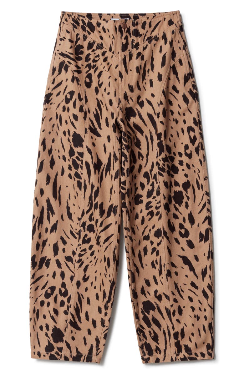 & Other Stories Leopard Print Barrel Leg CottonPants, Alternate, color, Leopard Spots