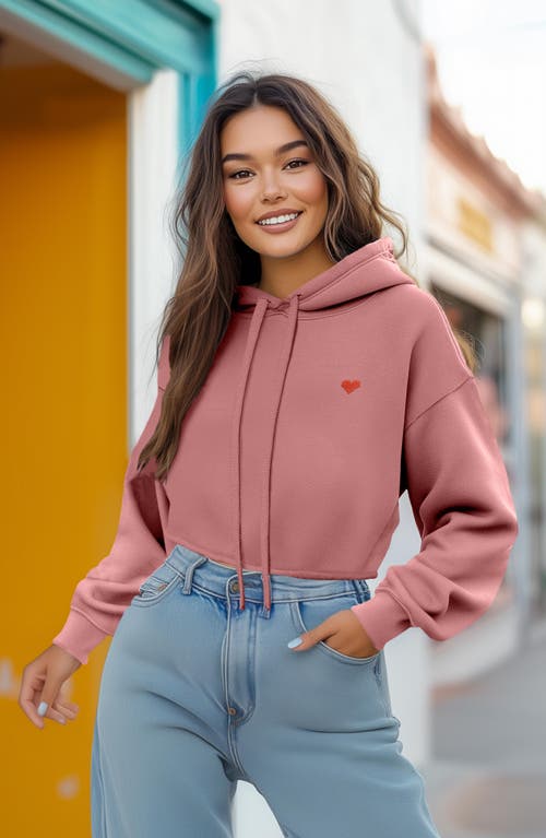 DALIX DALIX PIXEL HEART CROPPED HOODIE 