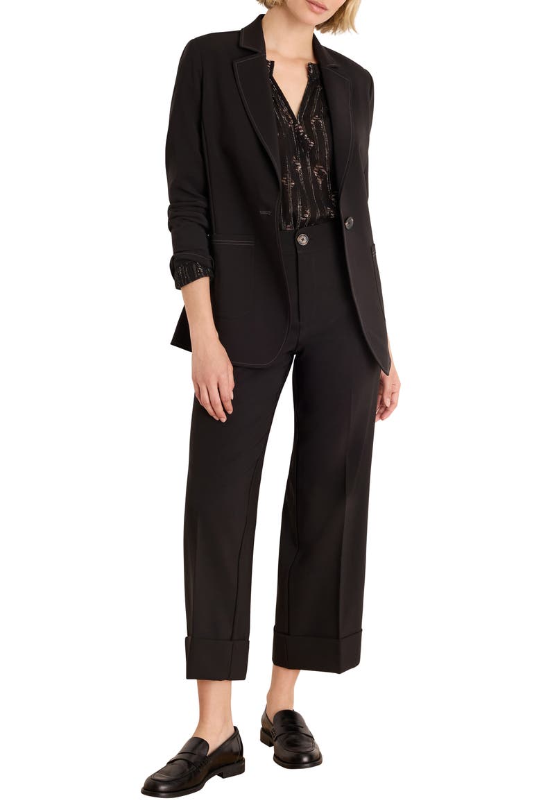 Jacquard Stripe Diamond Lurex Peasant Top, Alternate, color, BLACK MULTI