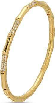 EYE CANDY LOS ANGELES Alma CZ Pavé Bamboo Bangle Bracelet