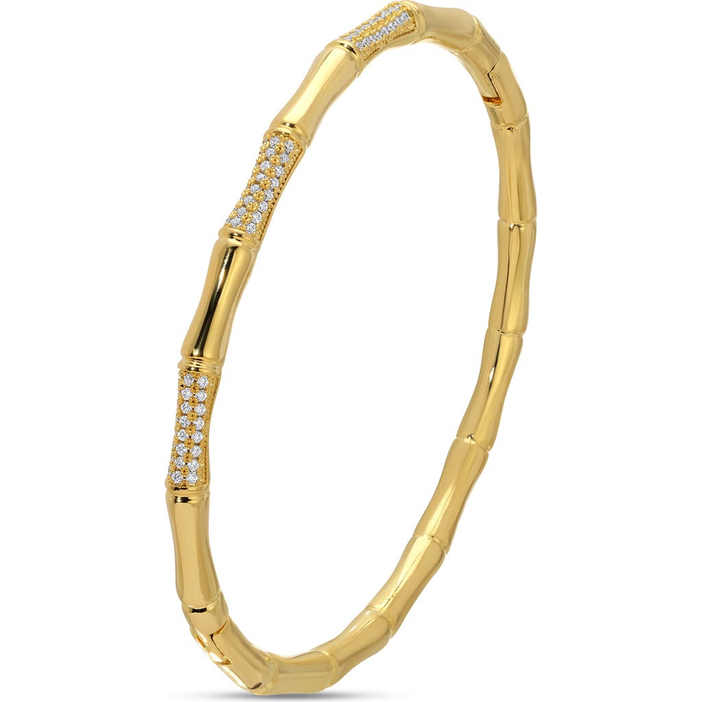 Eye Candy Los Angeles Alma Cz Pavé Bamboo Bangle Bracelet In Gold