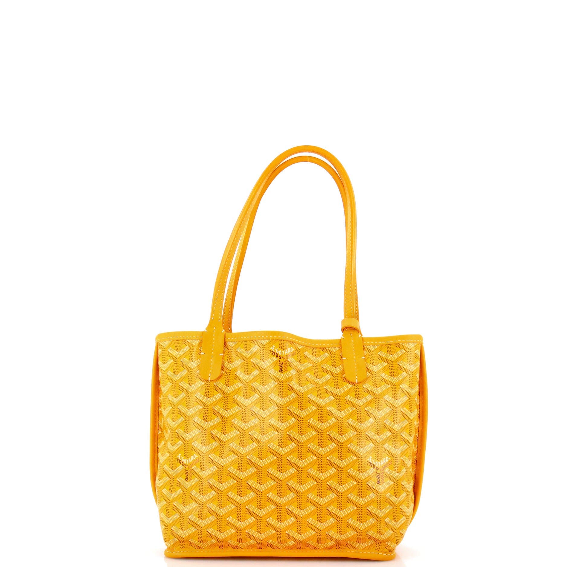 Pre-Owned Goyard Anjou Reversible Tote Coated Canvas Mini, Alternate, color, Yellow