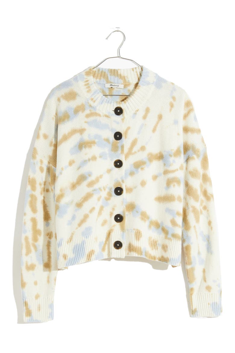 Tie Dye Broadway Cardigan Sweater, Alternate, color, BRIGHT IVORY