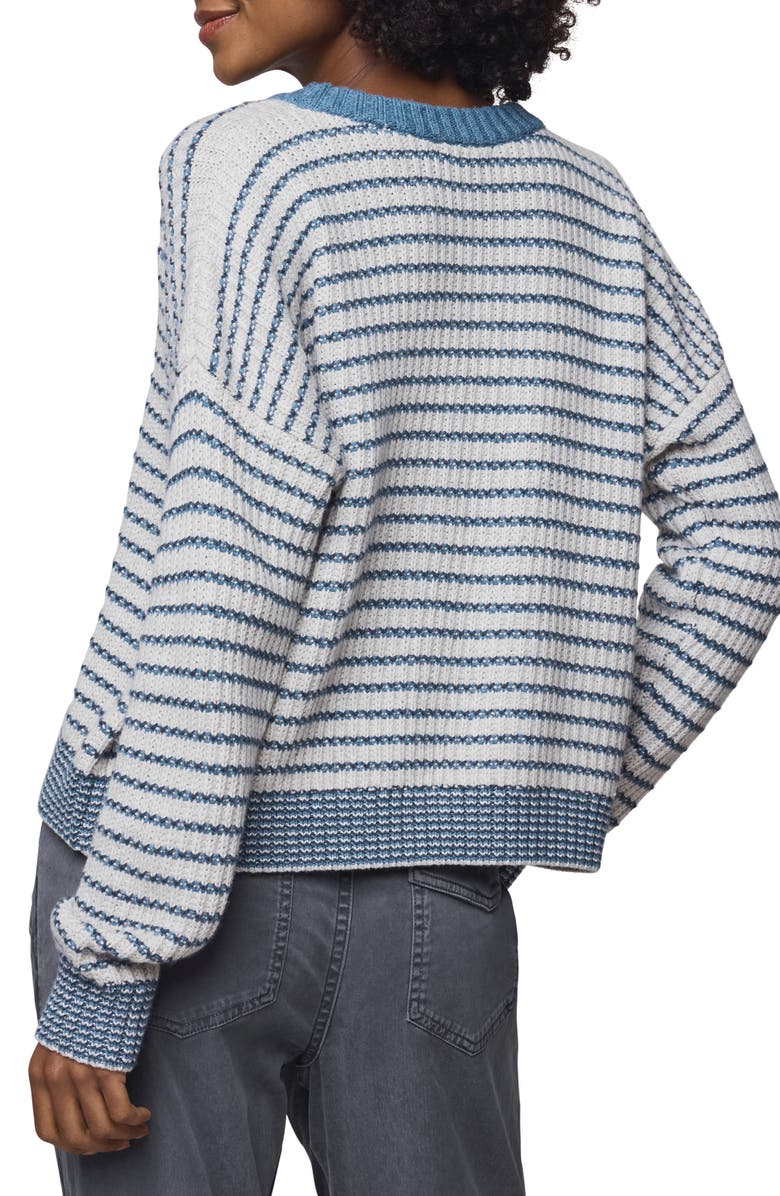 Splendid Lucy Stripe Oversize Sweater, Alternate, color, Pale Oak Heather/ Ice