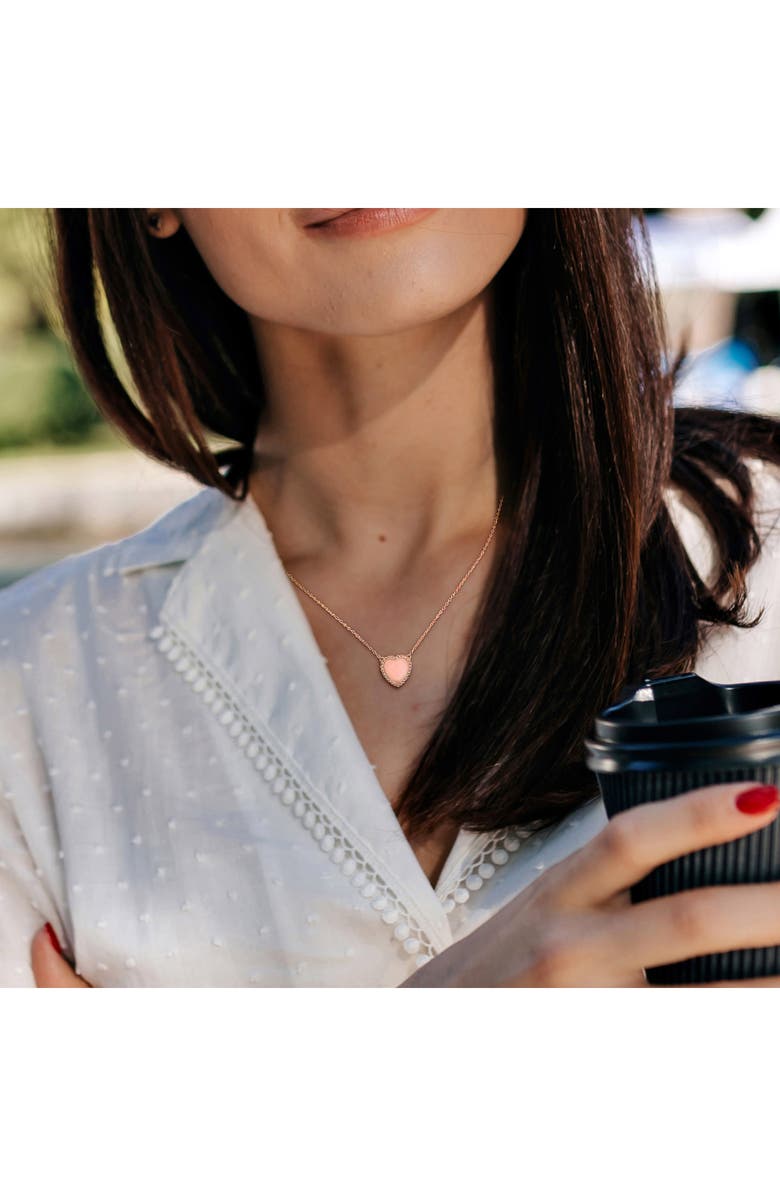 DELMAR Pink Opal Heart Pendant Necklace, Alternate, color, Pink