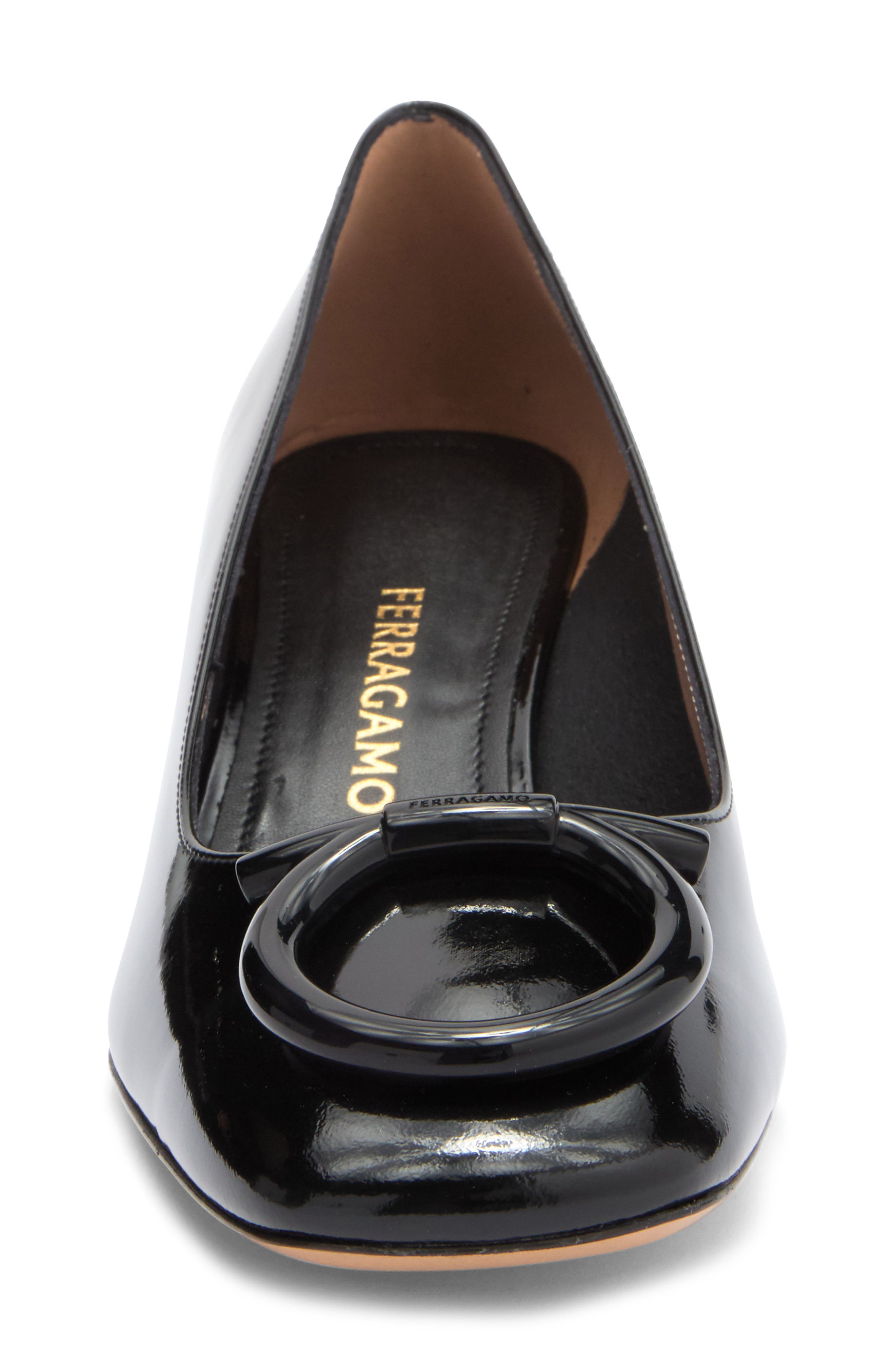 FERRAGAMO Mara Gancio Block Heel Pump, Alternate, color, Nero