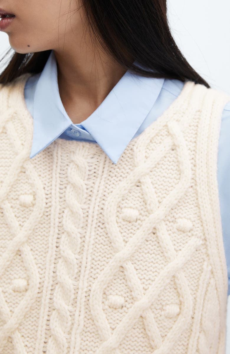 MANGO Braided Sweater Vest, Alternate, color,