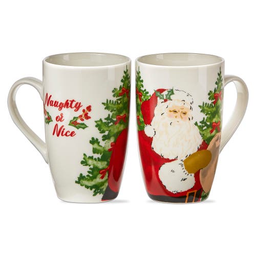 Tag Naughty Or Nice Vine Santa Mug In Multi