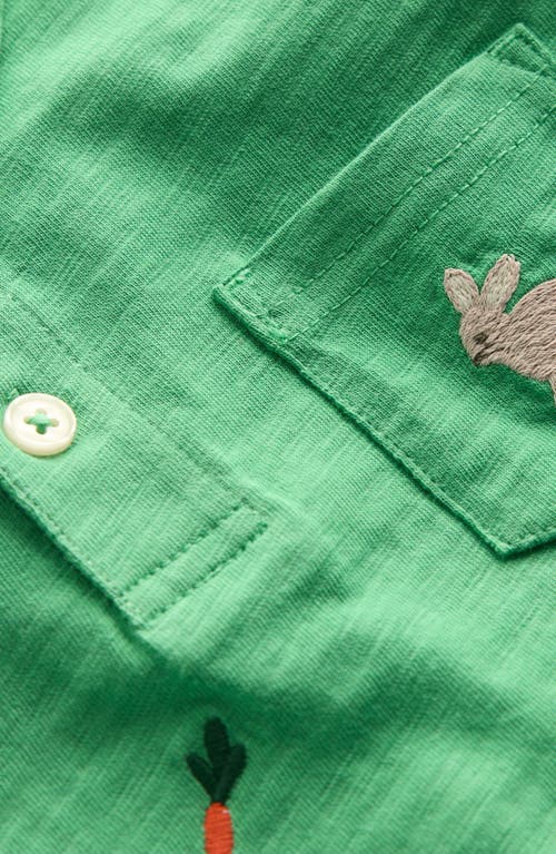 Shop Mini Boden Kids' Animal Embroidered Cotton Polo In Easter Multi Embroidery