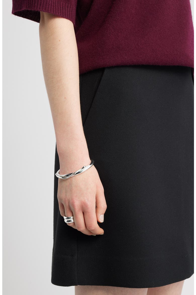 Twill Miniskirt, Alternate, color, BLACK