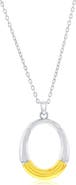 SIMONA Two-Tone Oval Pendant Necklace