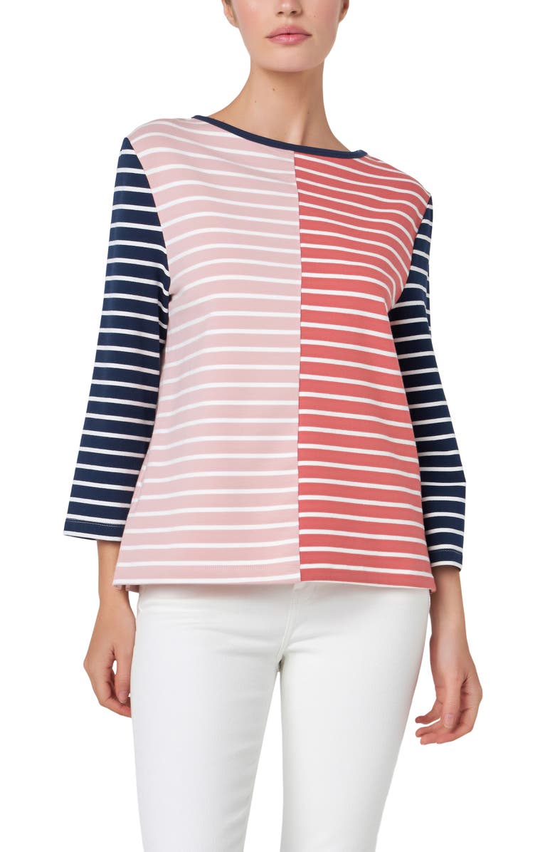 English Factory Stripe Colorblock Top, Alternate, color, Pink Multi