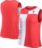 FANATICS Women's Fanatics Red/White Philadelphia Phillies Color-Block Tank Top
