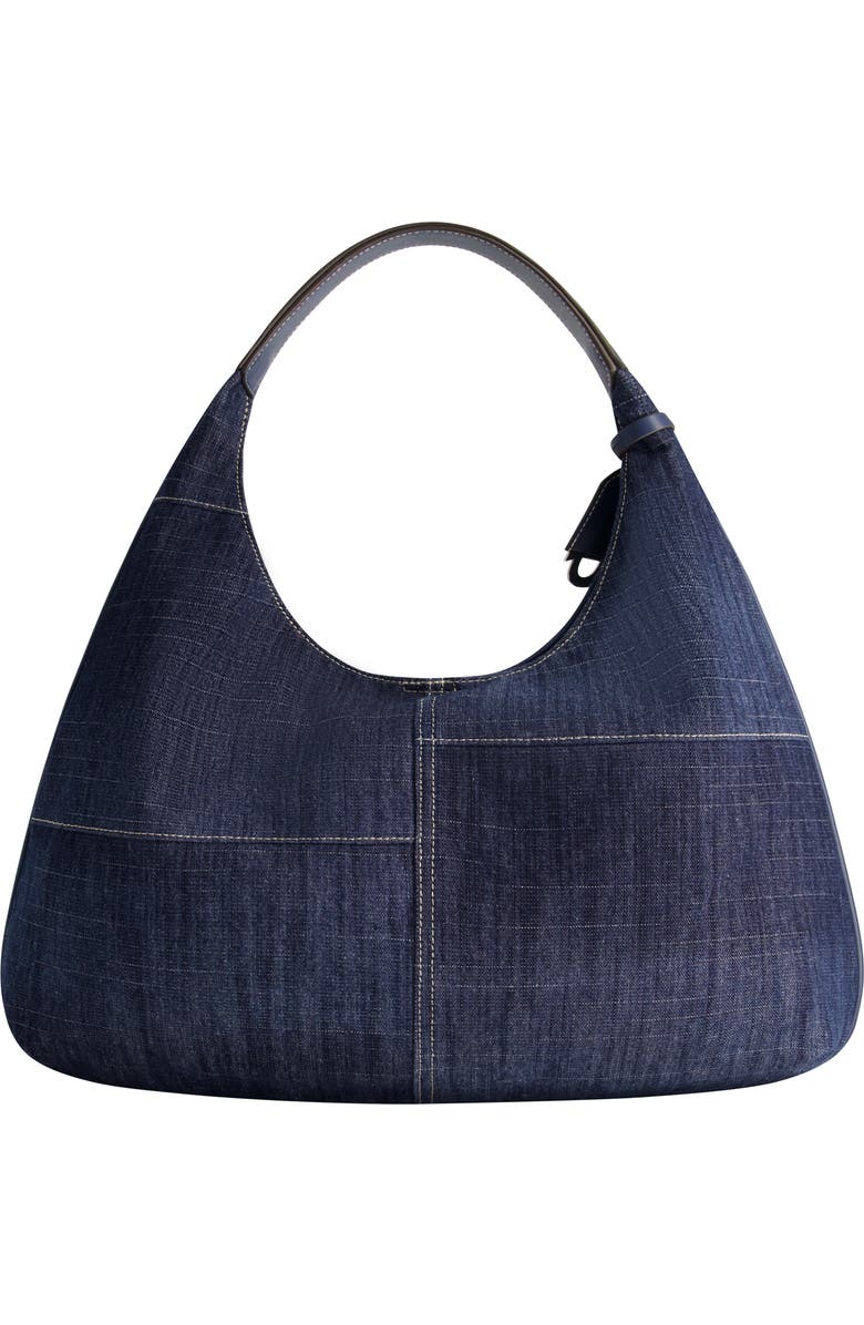 USPA ACCESSORIES Retro Logo Denim Hobo Bag, Alternate, color,