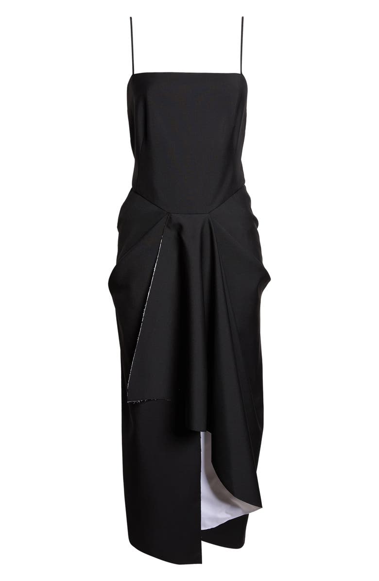 Givenchy Sliced Draped Wool & Mohair Dress, Main, color, Black