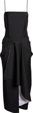 Givenchy Sliced Draped Wool & Mohair Dress