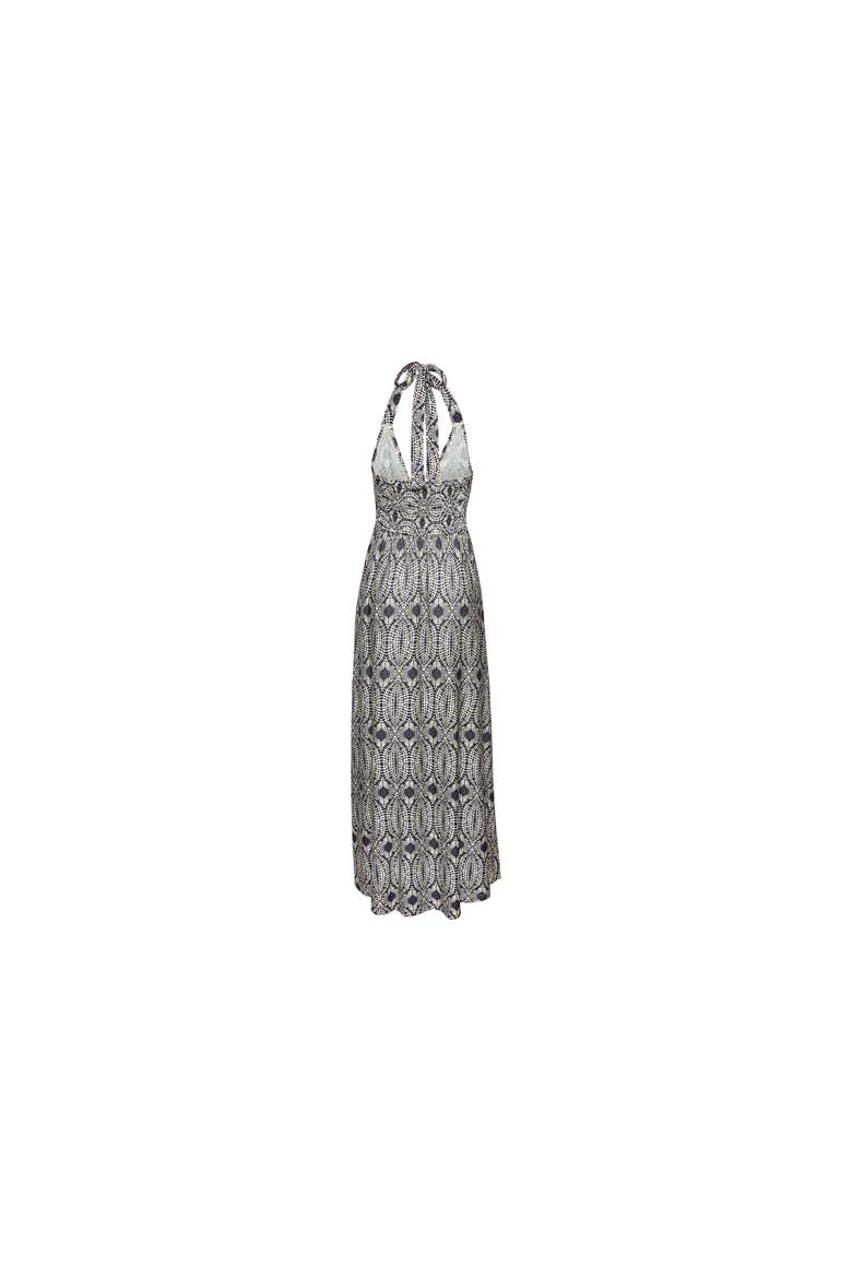 Printed Halter Maxi Dress, Alternate, color, Navy Sand