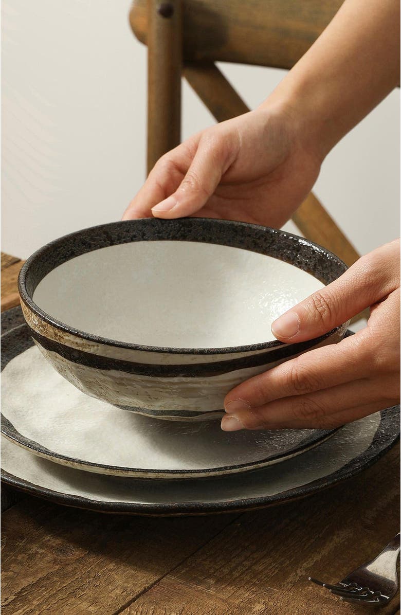 Stone Lain Lucy Porcelain 16-Piece Dinnerware Set, Alternate, color, Beige