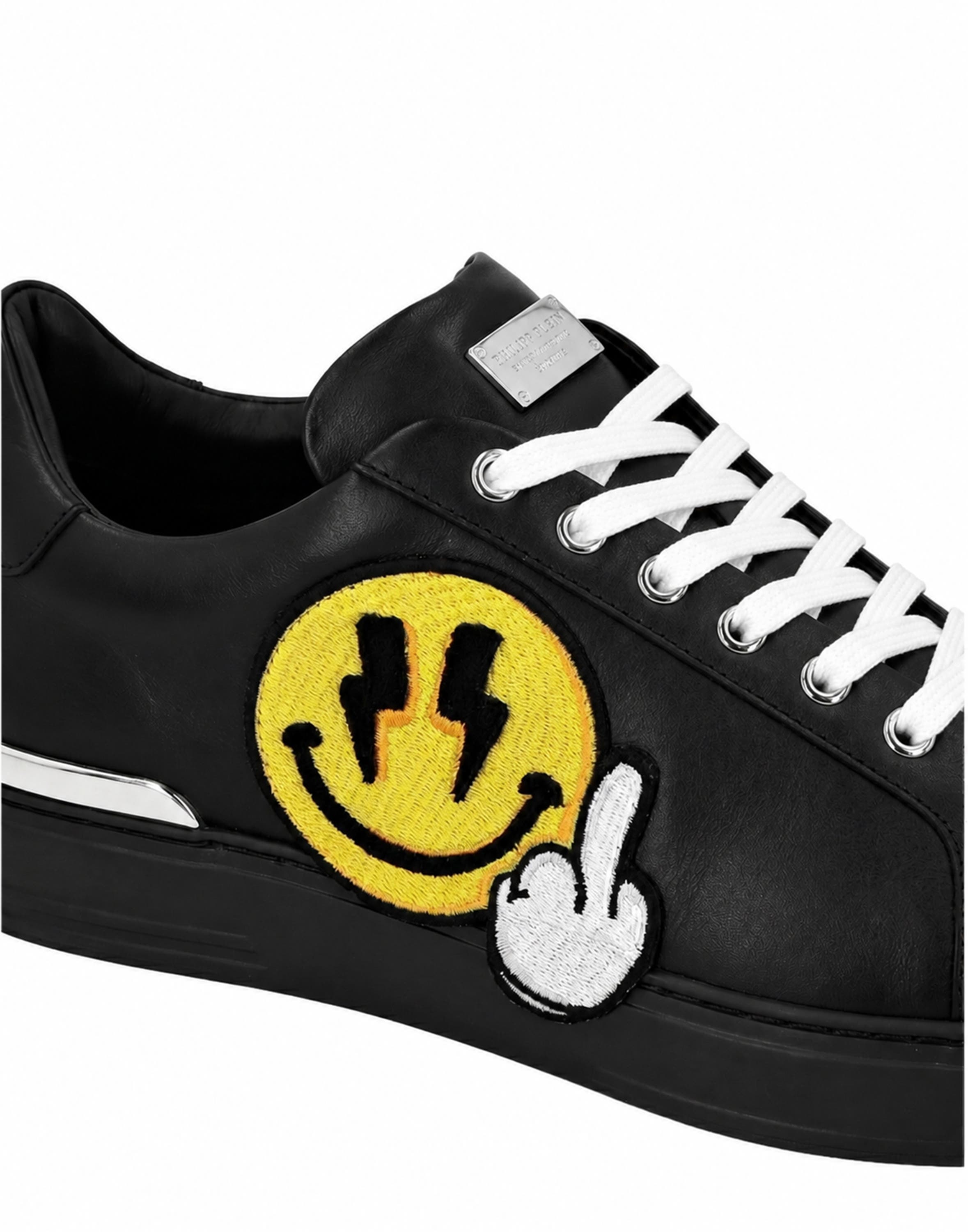 Low-Top Sneakers Plein Smile Unisex, Alternate, color, black/black