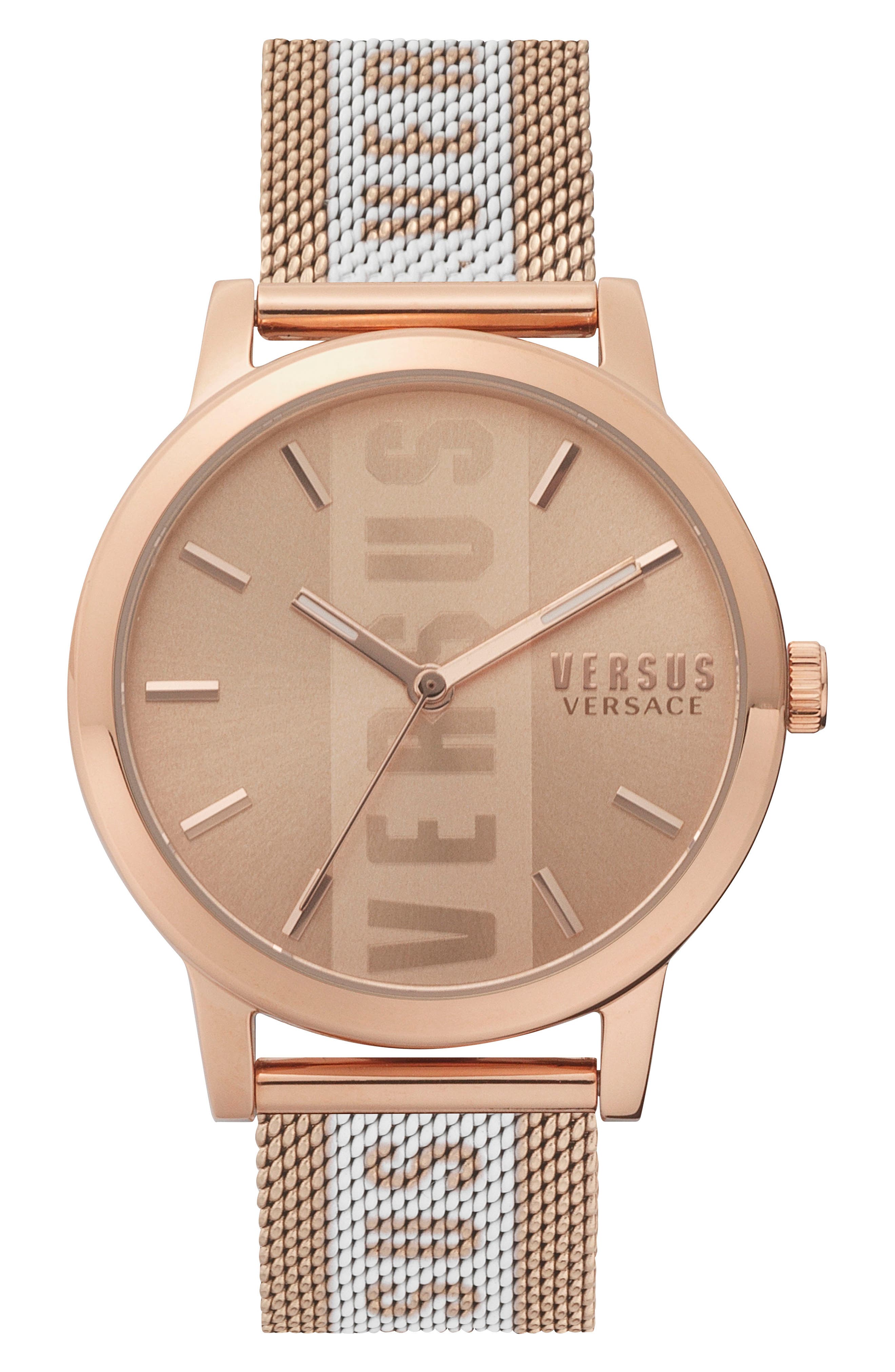 VERSUS Versace Three-Hand Quartz Mesh Strap Watch, 38mm