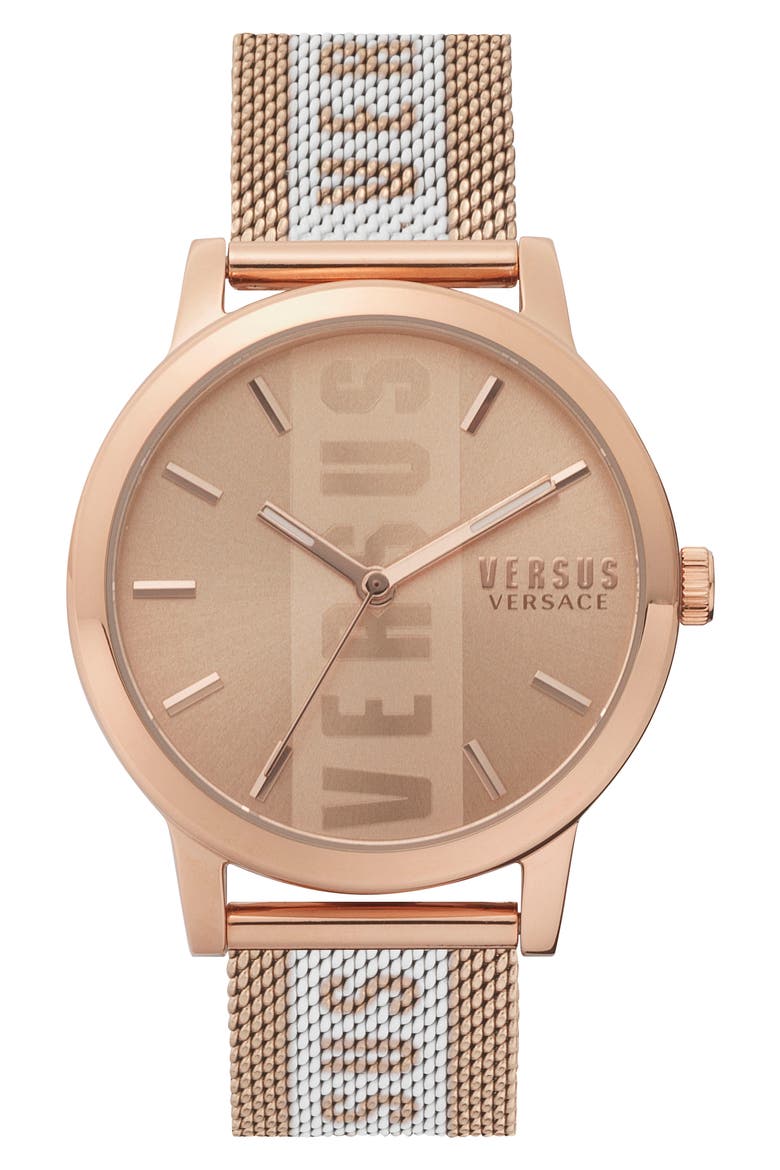 Three-Hand Quartz Mesh Strap Watch, 38mm, Main, color, ROSEGOLD