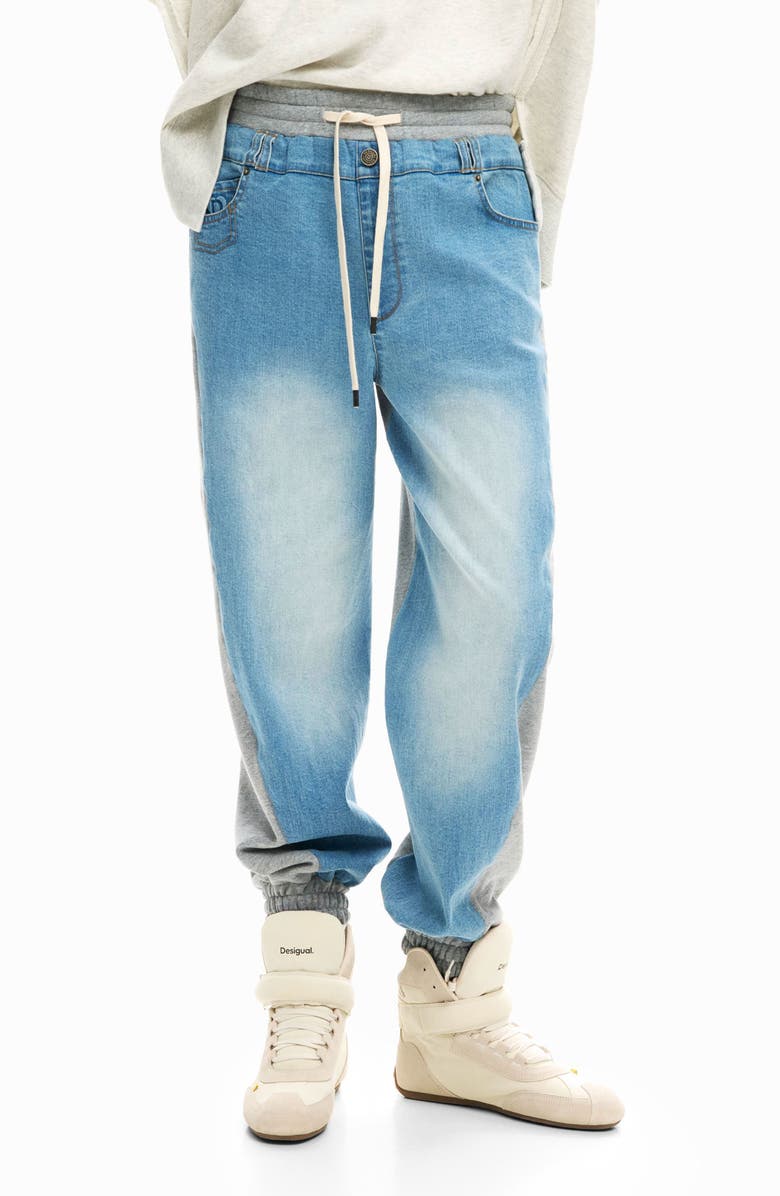 Desigual Hybrid Jogger Jeans, Main, color, Light Blue