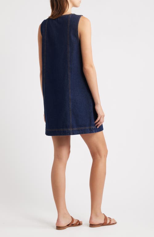 Frnch Nala Denim Tank Dress In Blue