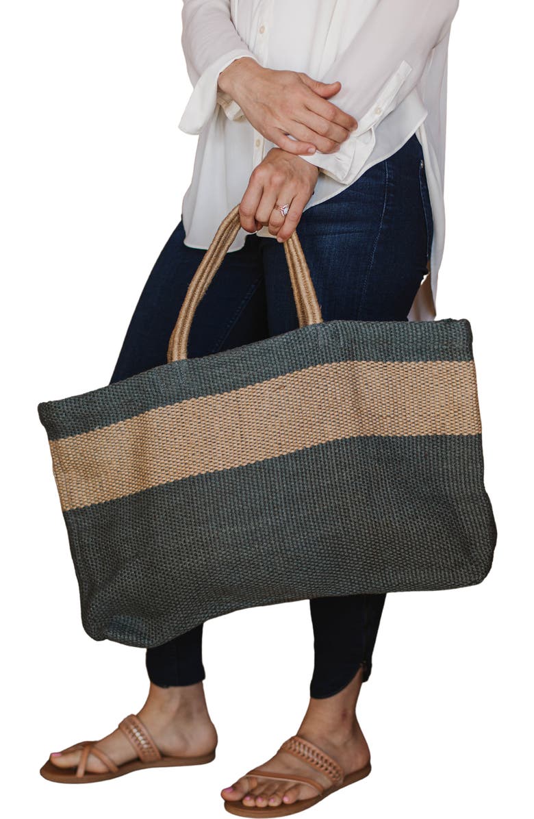 Will & Atlas Hayes Wide Market Shopper Jute Tote, Alternate, color, Grey/ Natural