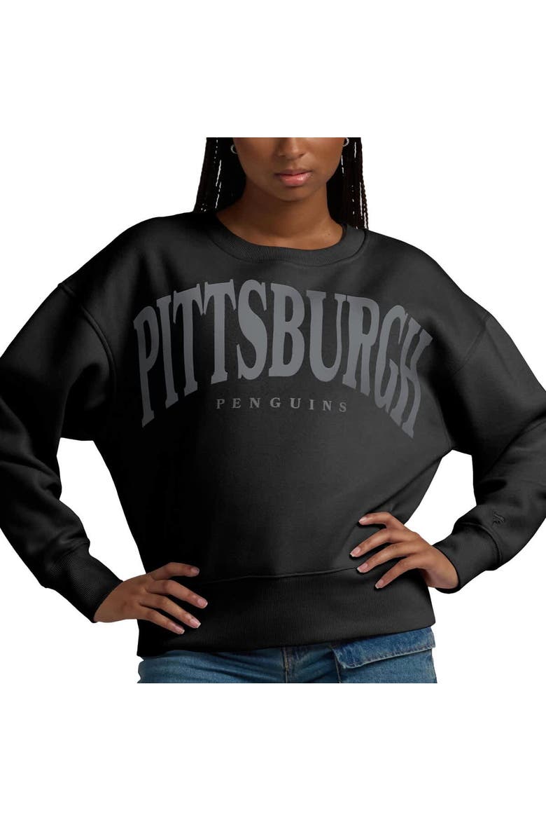 Women's Fanatics  Black Pittsburgh Penguins Elements Flow Pullover Sweatshirt, Alternate, color, Black