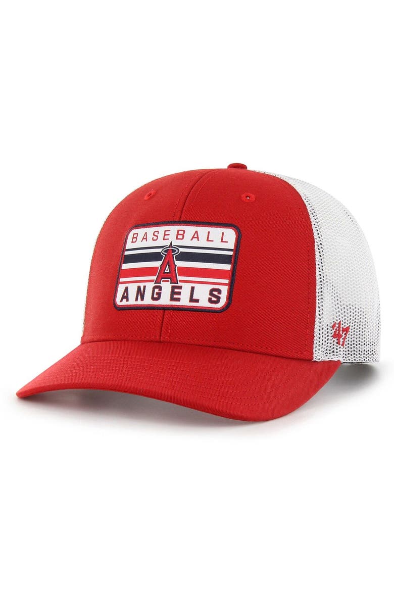 Men's '47 Red Los Angeles Angels Drifter Trucker Adjustable Hat, Main, color, Red