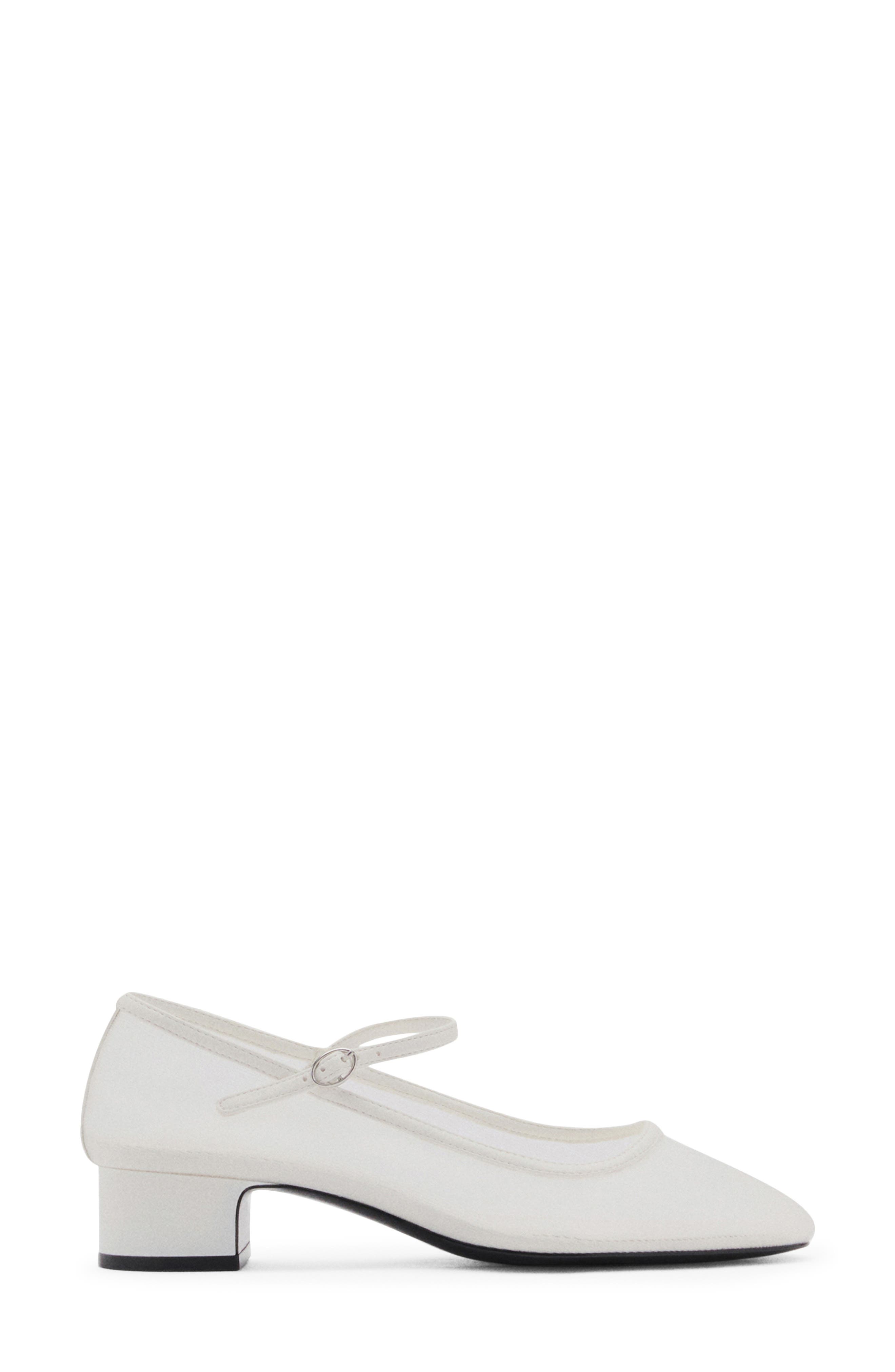 MANGO Mary Jane Pump, Alternate, color, White