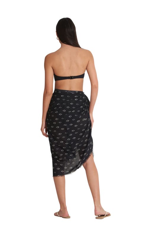 Shop Gottex Beach Life Maya Swim Cover Up Sarong In Blk/crm