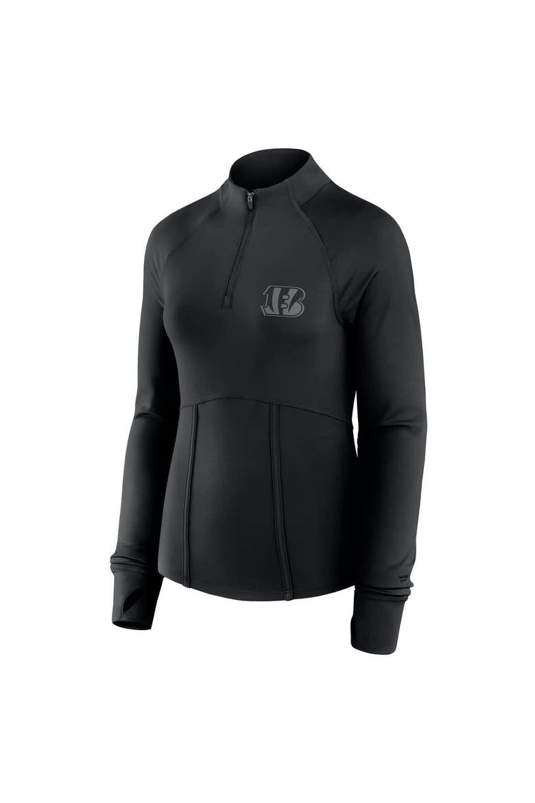 Women's Fanatics  Black Cincinnati Bengals Elements Raglan Quarter-Zip Jacket, Alternate, color, Black