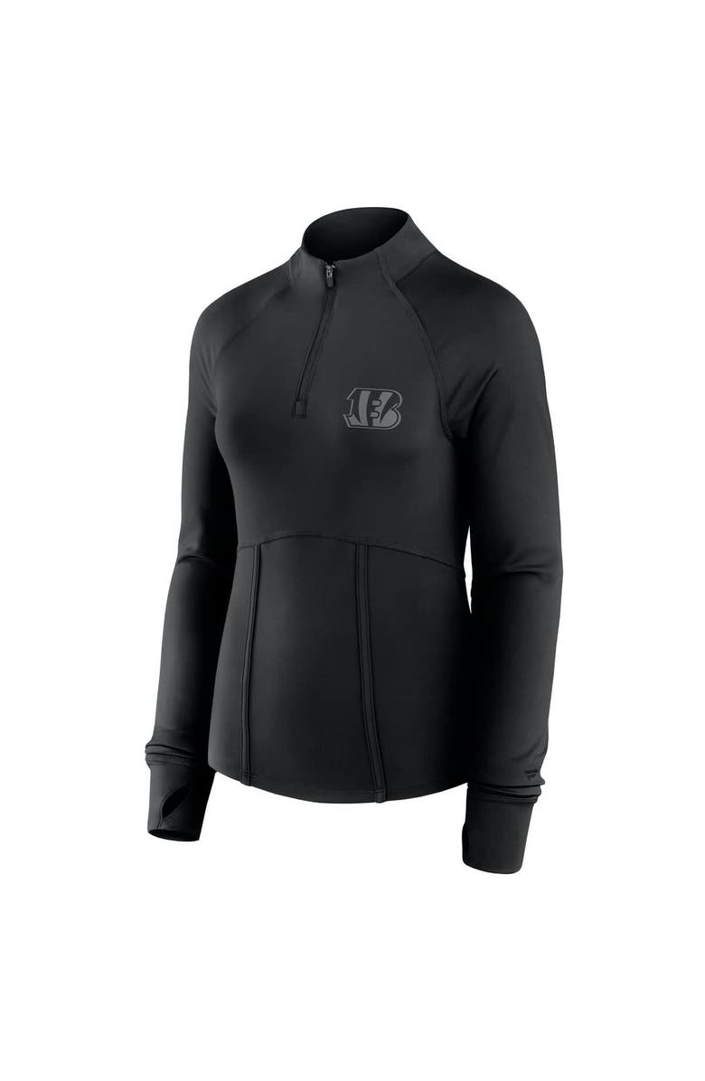 FANATICS Women's Fanatics Black Cincinnati Bengals Elements Raglan Quarter-Zip Jacket, Alternate, color, Black