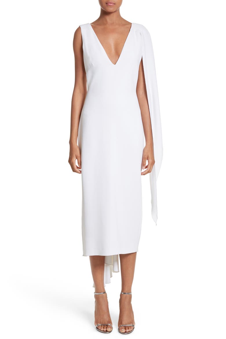 Leta Drape Dress, Main, color, WHITE