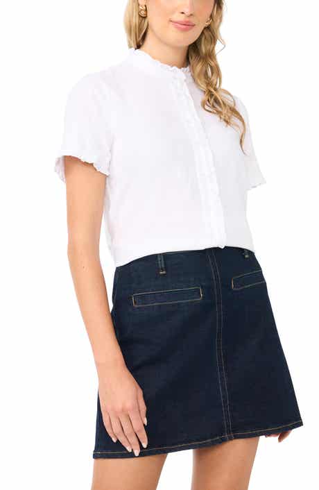 Ruffle Button-Up Shirt