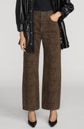 FRAME The Bow Flocked High Waist Crop Wide Leg Jeans