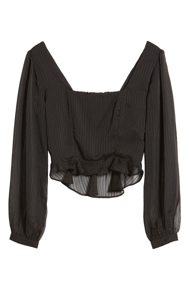 4SI3NNA Shadow Pinstripe Peplum top, Alternate, color,