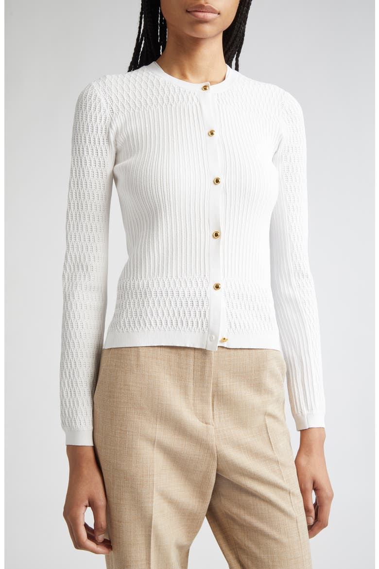 Mixed Stitch Fine Gauge Cardigan, Alternate, color, IVORY