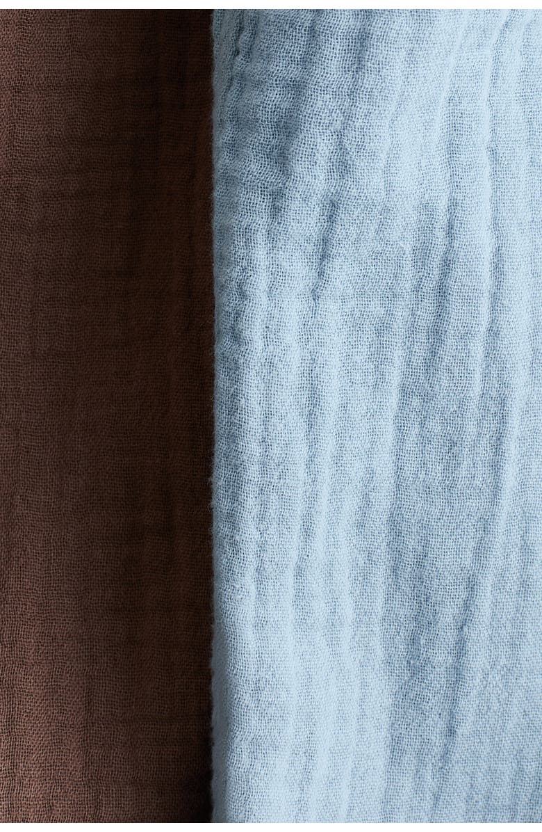 H&M 2-pack Cotton Muslin Trousers, Alternate, color, Brown/Light Blue