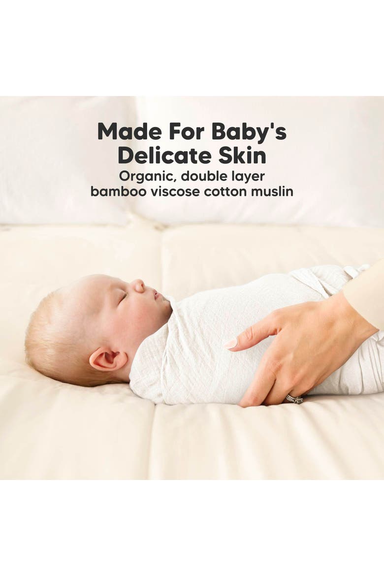 Lumi Muslin Swaddle Blankets, Alternate, color, Soft White
