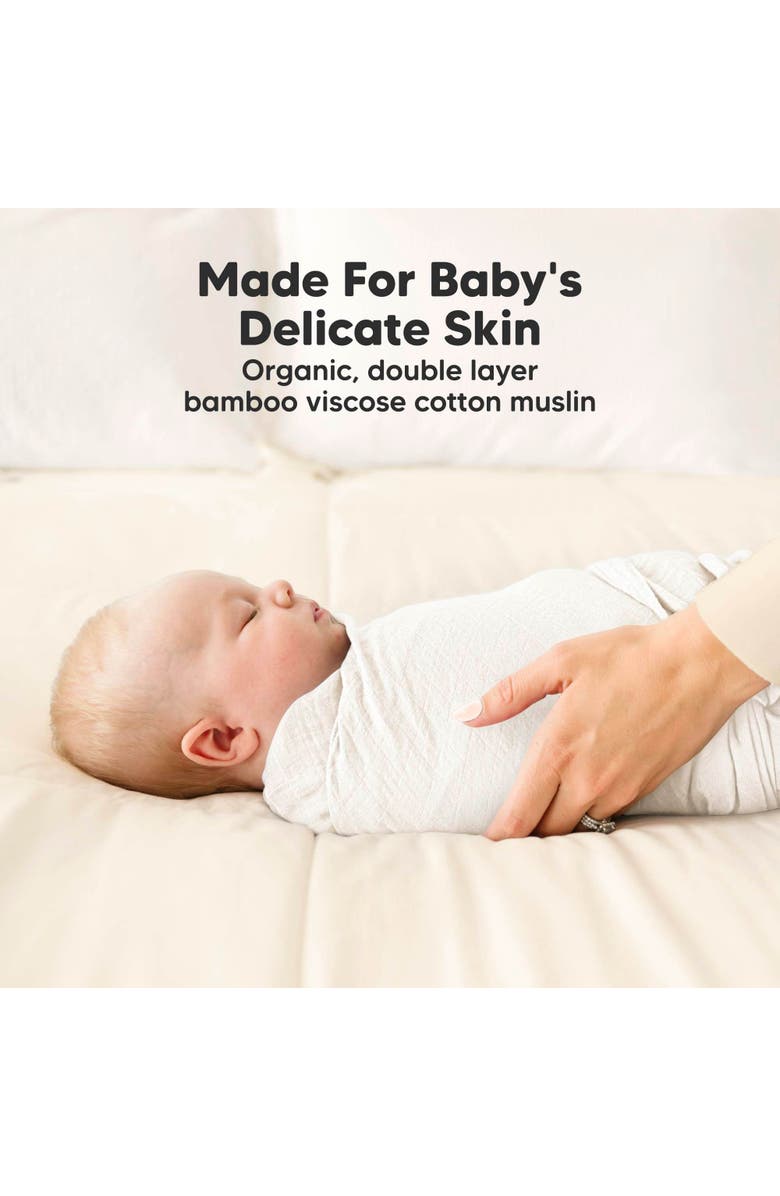 KeaBabies Lumi Muslin Swaddle Blankets, Alternate, color, Soft White