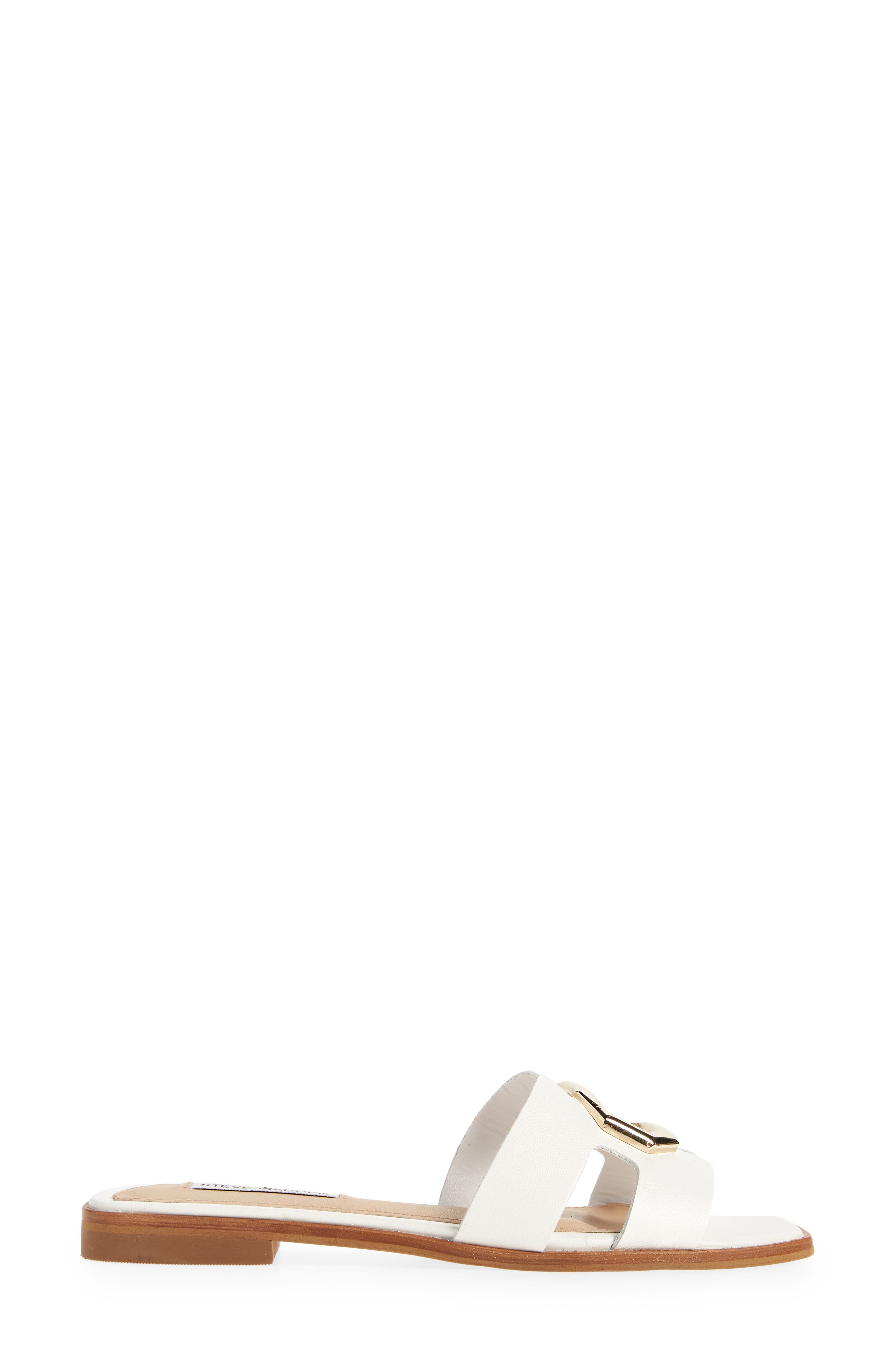 Harlene Slide Sandal, Alternate, color, WHITE LEATHER